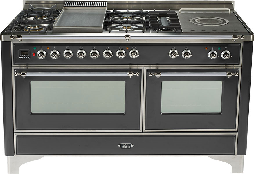 Built In Ovens: Ilve Built In Ovens Ilve UM150FSMPMX 60 Inch Traditional-Style Dual-Fuel Range ...