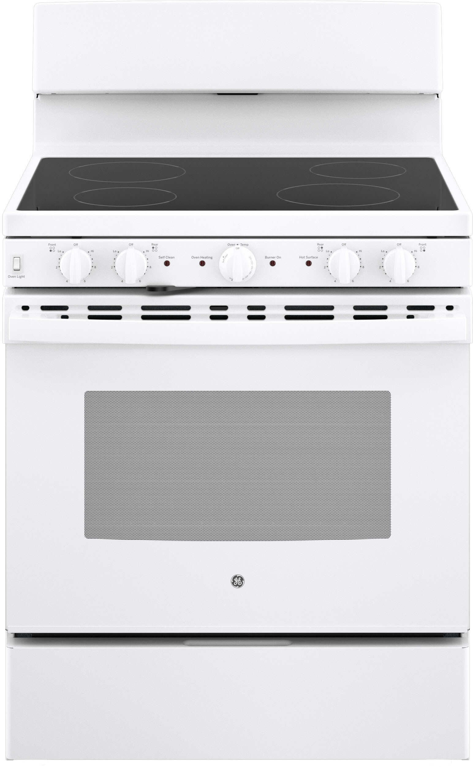 GE® ENERGY STAR® 30” Free-Standing Electric Radiant Smooth Cooktop Range in White size 47 H x 30 W x 29 D | JB480DYWW