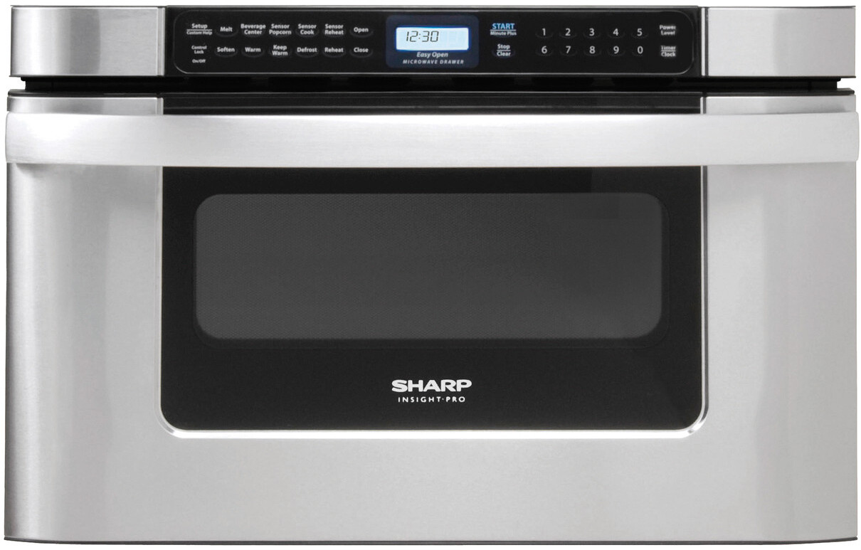 Sharp KB6524PSY 24 inch Built-in Microwave Drawer Oven with 1.2 cu. ft. Capacity, 950 Cooking Watts, 11 Power Levels, Child Lock, Kitchen Timer, Sensor Cook/Reheat Settings and Angled Digital Touch Controls in Stainless Steel