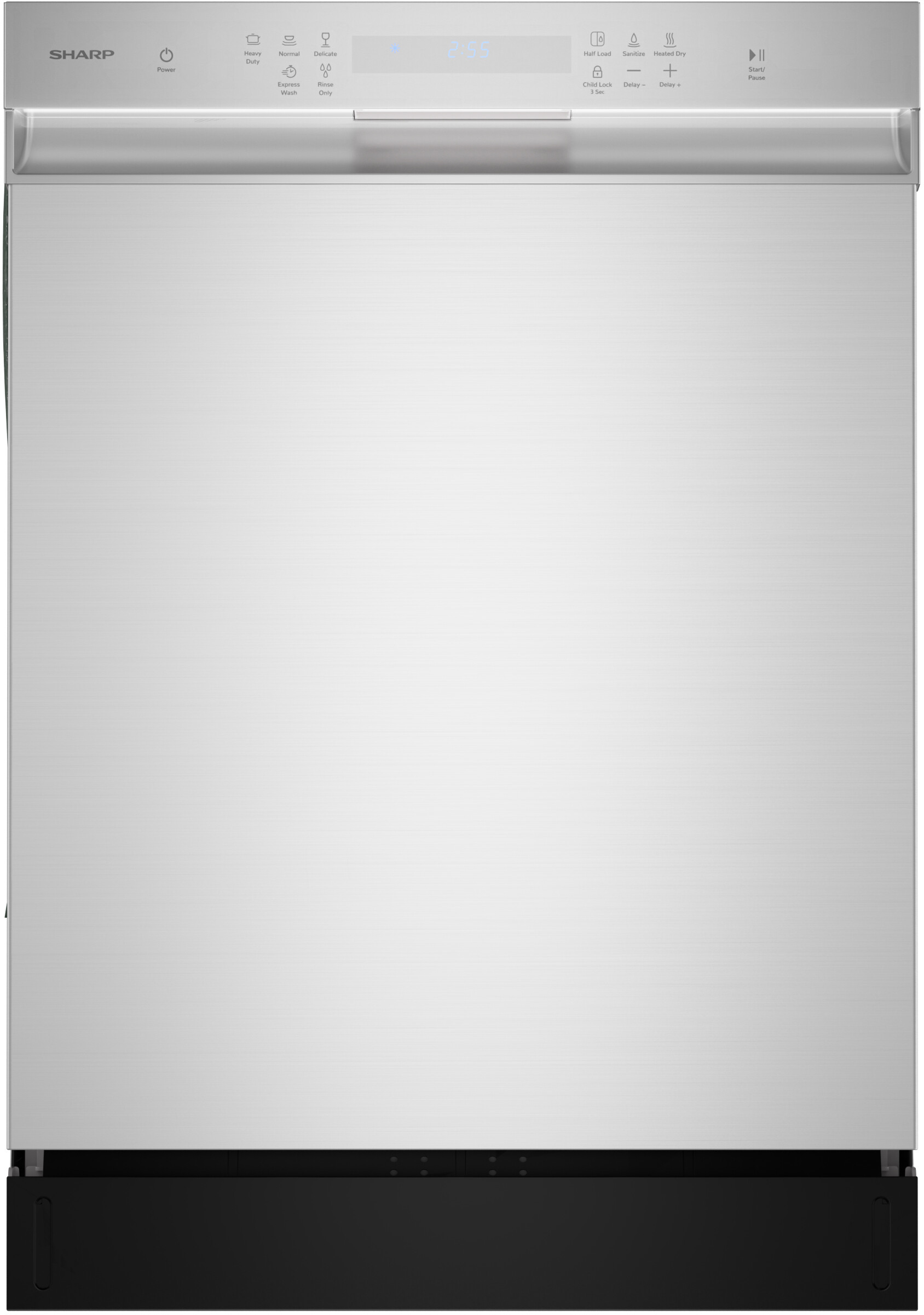 Sharp SDW6504MS 24 inch Hybrid Dishwasher with 12 Place Settings, Delay Start, Heated Dry Option, 52dBA, Energy Star, NSF Certified, in Stainless Steel