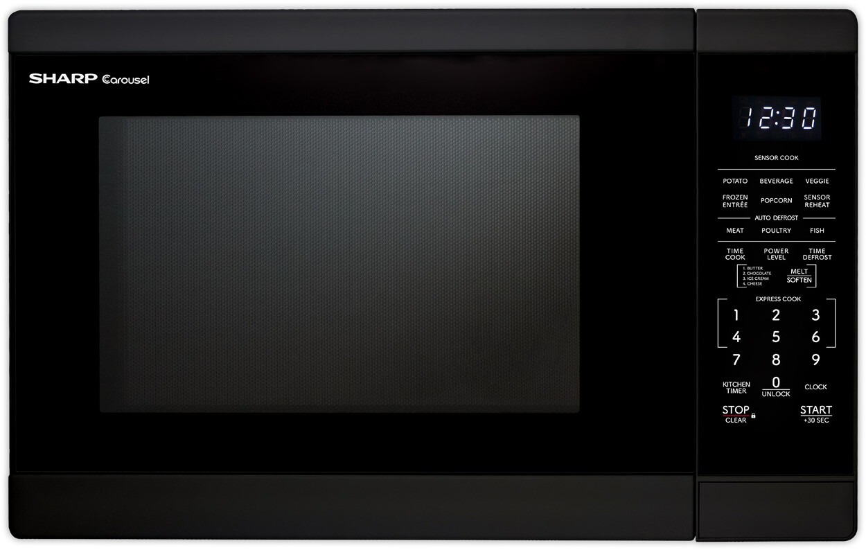 Sharp SMC1461KB 21 inch Countertop Microwave with 1.4 cu. ft. Capacity, 1100 Watts Cooking Power, Sensor Cooking and Carousel Turntable (Black)