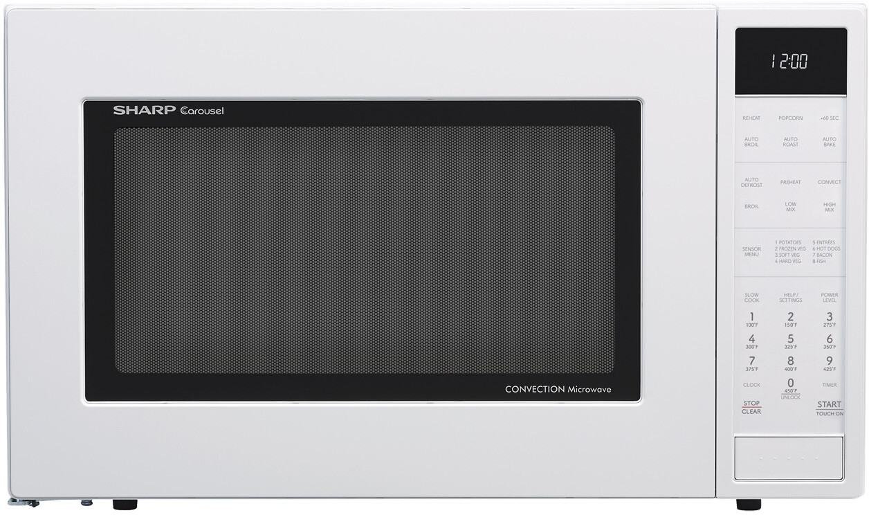 Sharp SMC1585KW 25 inch Countertop Convection Microwave with 1.5 cu. ft. Capacity, 900 Watts Cooking Power, Sensor Cooking and Carousel Turntable (White)