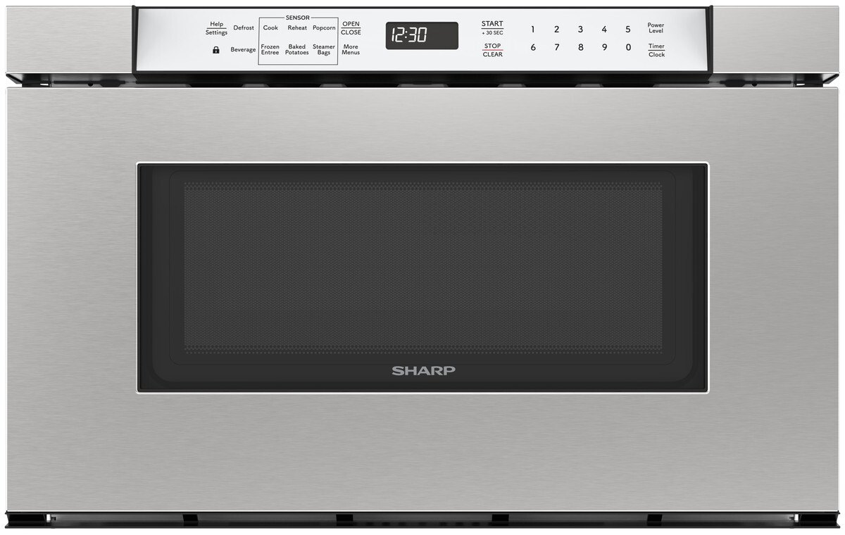 Sharp SMD2479MW 24 In. 1.2 Cu. Ft. Deco Series Built-In Smart Microwave Drawer Oven With Easy Wave Open In White