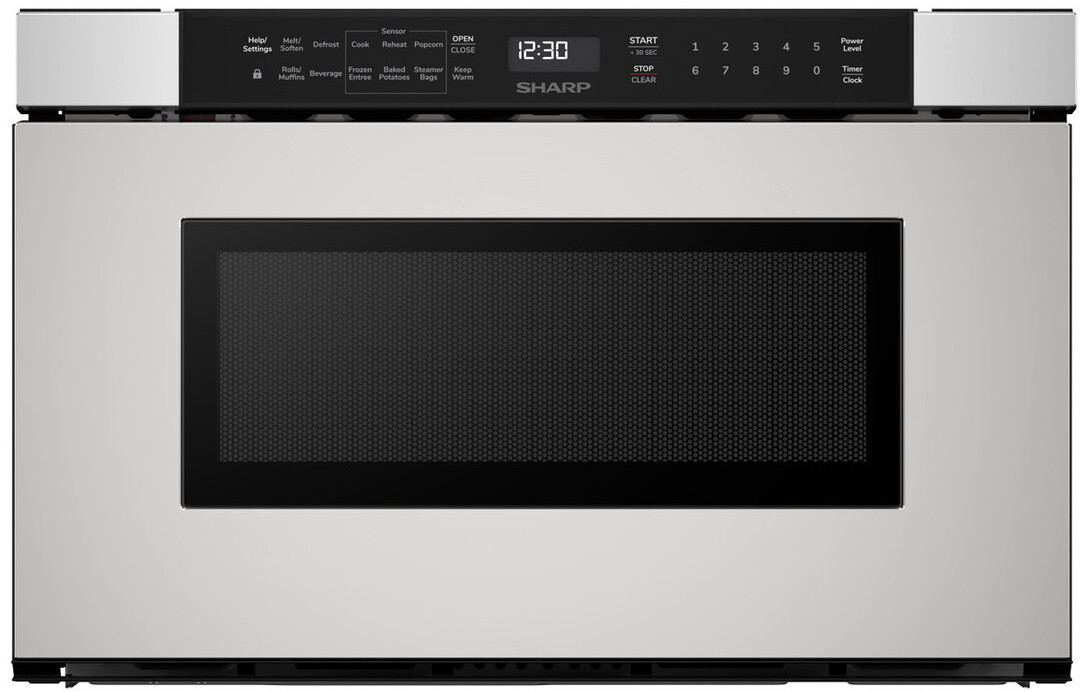 Sharp SMD2440JS 24 inch Microwave Drawer with 1.2 cu. ft. Capacity, 950 Watts Cooking Power, Sensor Cook and Easy Touch Automatic Drawer, in Stainless Steel