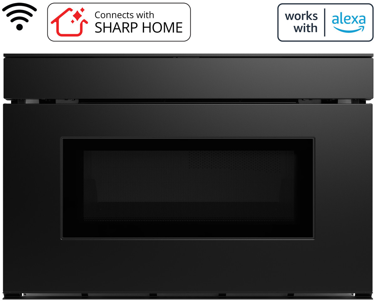 Sharp SMD2479MB 24 inch Smart Microwave Drawer with 1.2 cu. ft. Capacity, 950 Watts Cooking Power, Sensor Cook, Easy Wave Open and Wi-Fi (Black)