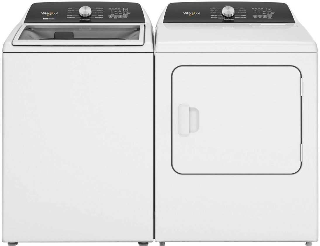 Whirlpool Top Load Washer & Dryer Set WHWADRELW5057