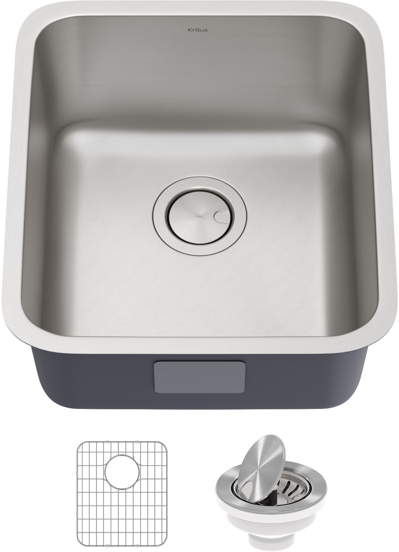 KRAUS Dex™ KA1US17B 17 in.  Undermount 16 Gauge Stainless Steel Single Bowl Kitchen Sink