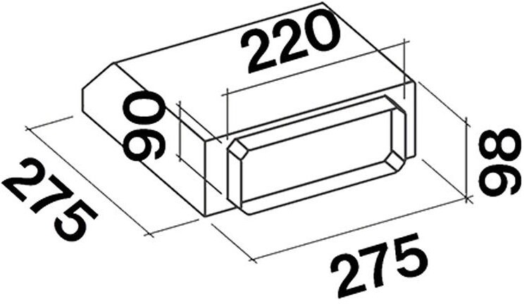 Falmec KACL789 Side Junction for Ceiling Stella, Nuvola 90, Nuvola 140, Nube Hoods