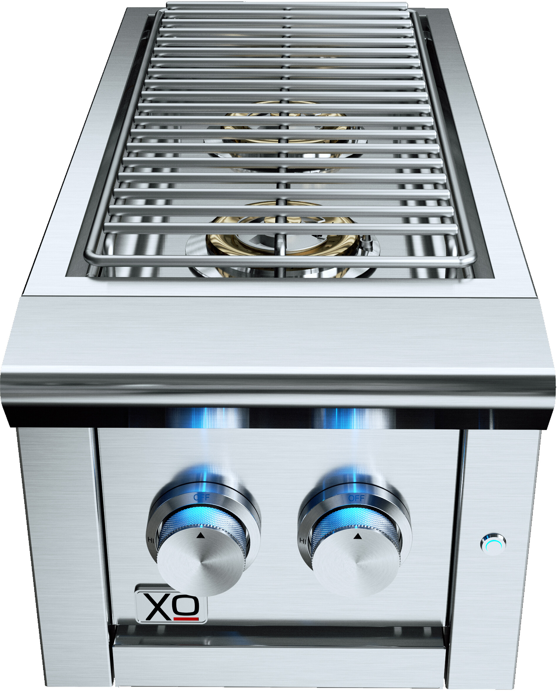 XO XOGSIDEBURNN 13 inch Side Burner with 24,000 BTU, Dual Burners, Flame Thrower Ignition, Elegant Lighting, in Stainless Steel (Natural Gas)