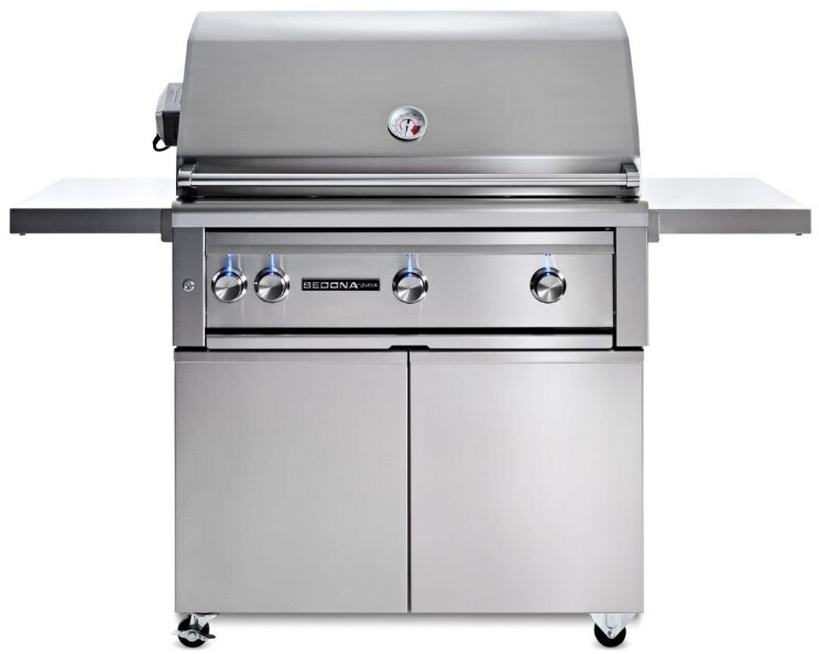 Lynx L601PSFRLP Sedona 36 inch Freestanding Grill And Cart With 891 sq in Cooking Area, 69,000 Total Burner BTU, Temperature Gauge , 1 Prosear Infrared Burner, Rotisserie, in Stainless Steel (Liquid Propane)