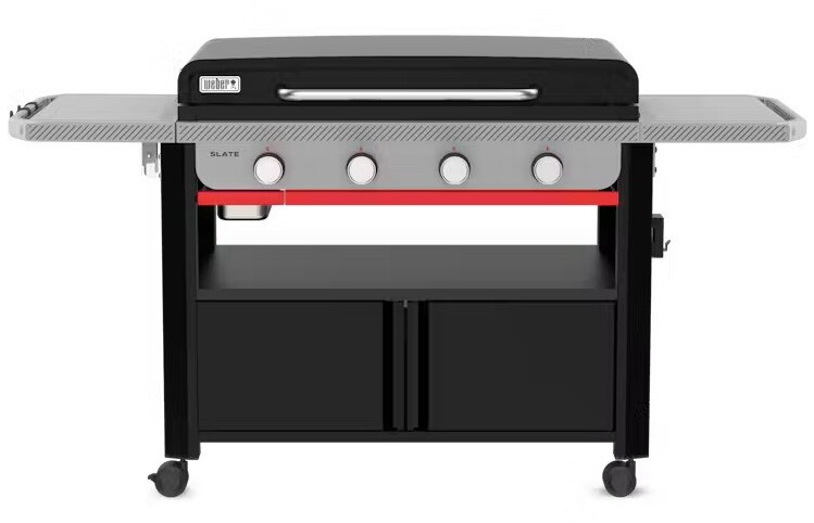 Weber Grills Slate Rust-Resistant Griddle with Closed Cabinet | Black | Side Tables | Size 36" | Steel