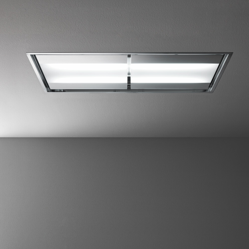 Falmec FDNUV54C6SSR1 54 inch Nuvola 140 Ceiling Range Hood with Perimeter Suction, Remote Control and Dimmable LED Lighting (Blower Sold Separately) (Stainless Steel)