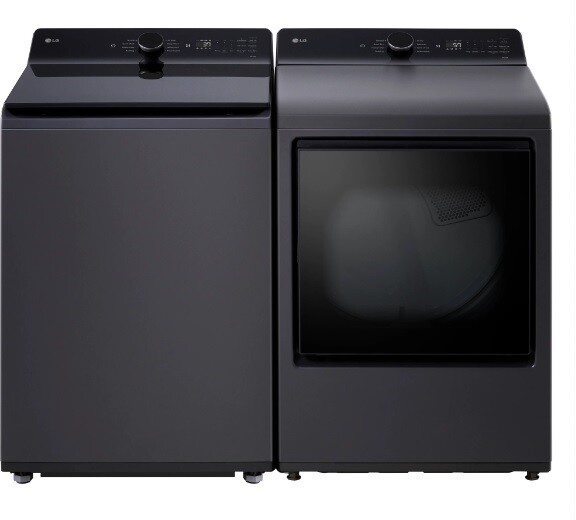 LG SidebySide Top Load Washer and Electric Dryer Set in Black LGWADRECB8600