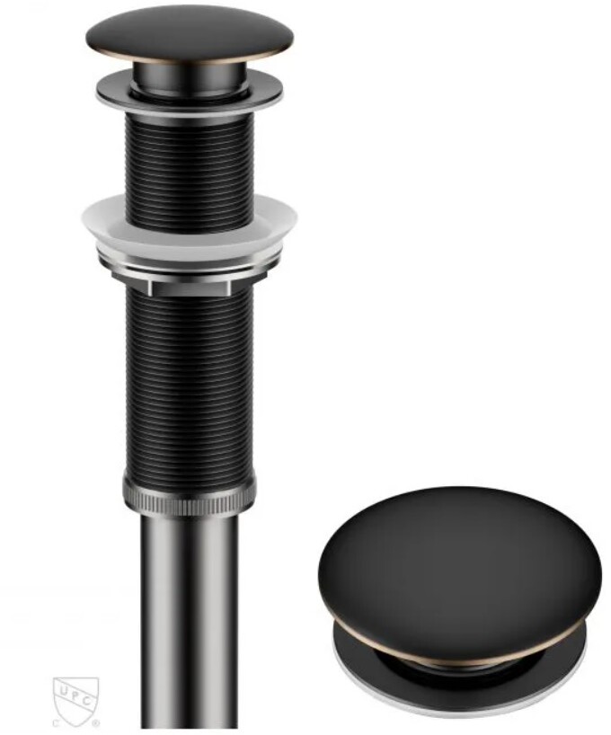 Kraus PU-L10ORB Bathroom Sink Pop-Up Drain with Extended Thread, Oil Rubbed Bronze