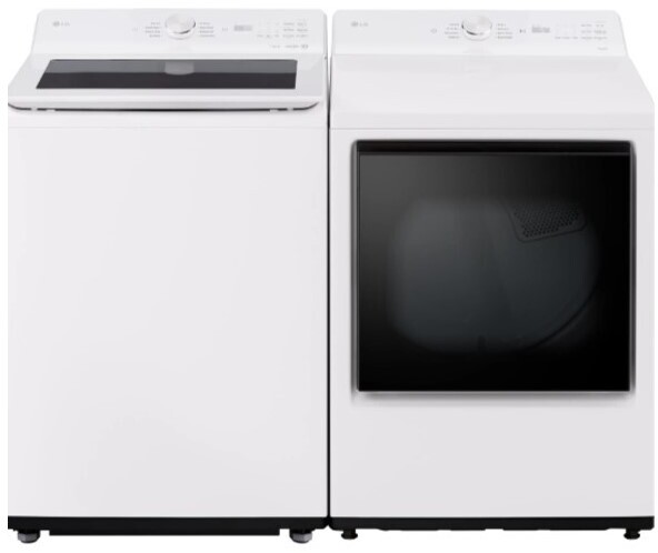 LG SidebySide Top Load Washer and Electric Dryer Set in White LGWADRECW8200