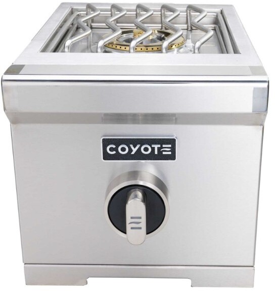 Coyote C3SBLP 12 inch Built-In Single Side Burner with 15000 BTU and Brass Burner in Stainless Steel (Liquid Propane)