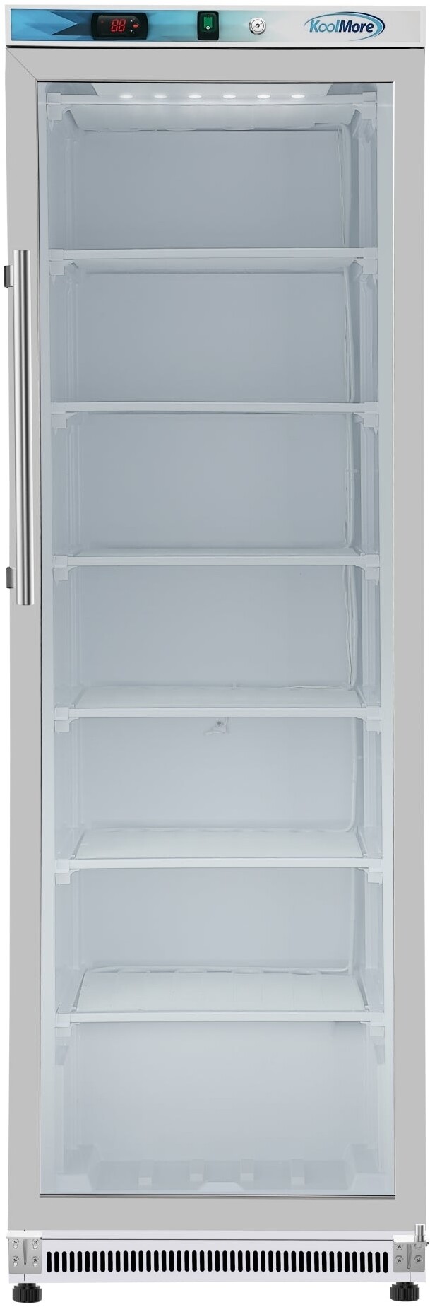 12 Cu. ft. Commercial Freezer with Glass Door in Stainless Steel - Manual Defrost (KM-FMD12SGD) | Fridge.com