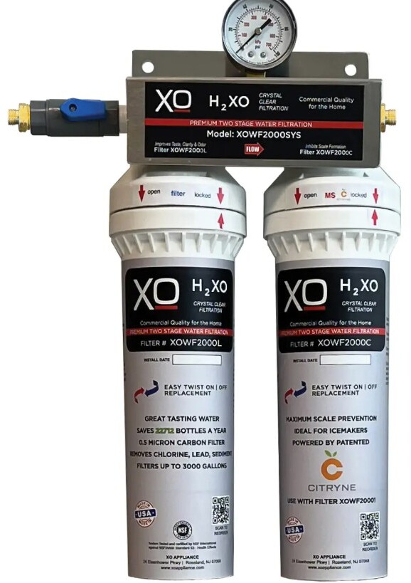 XO XOWF2000SYS Dual Stage In-Line Drinking Water Filtration System