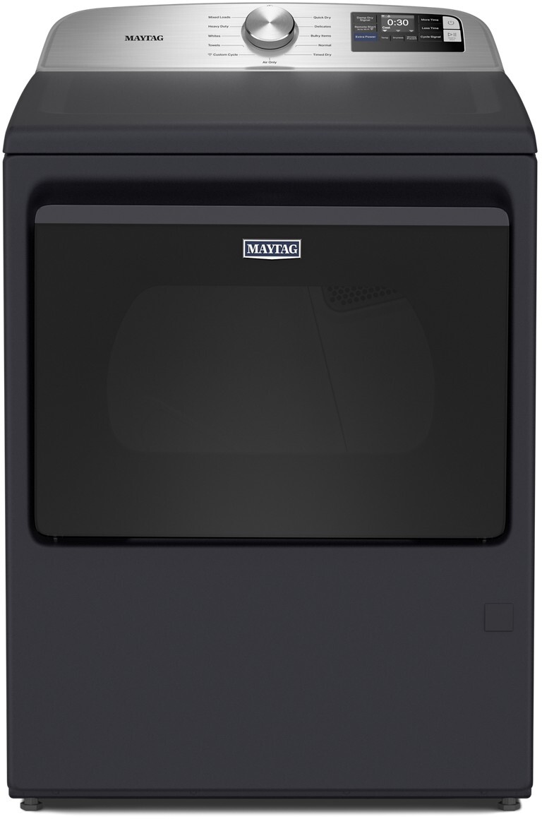 Maytag MGD6205RF 27 inch Smart Gas Dryer with 7.4 cu. ft. Capacity, Extra Power Option, Advanced Moisture Sensing and Hamper Style Door (Midnight Steel)