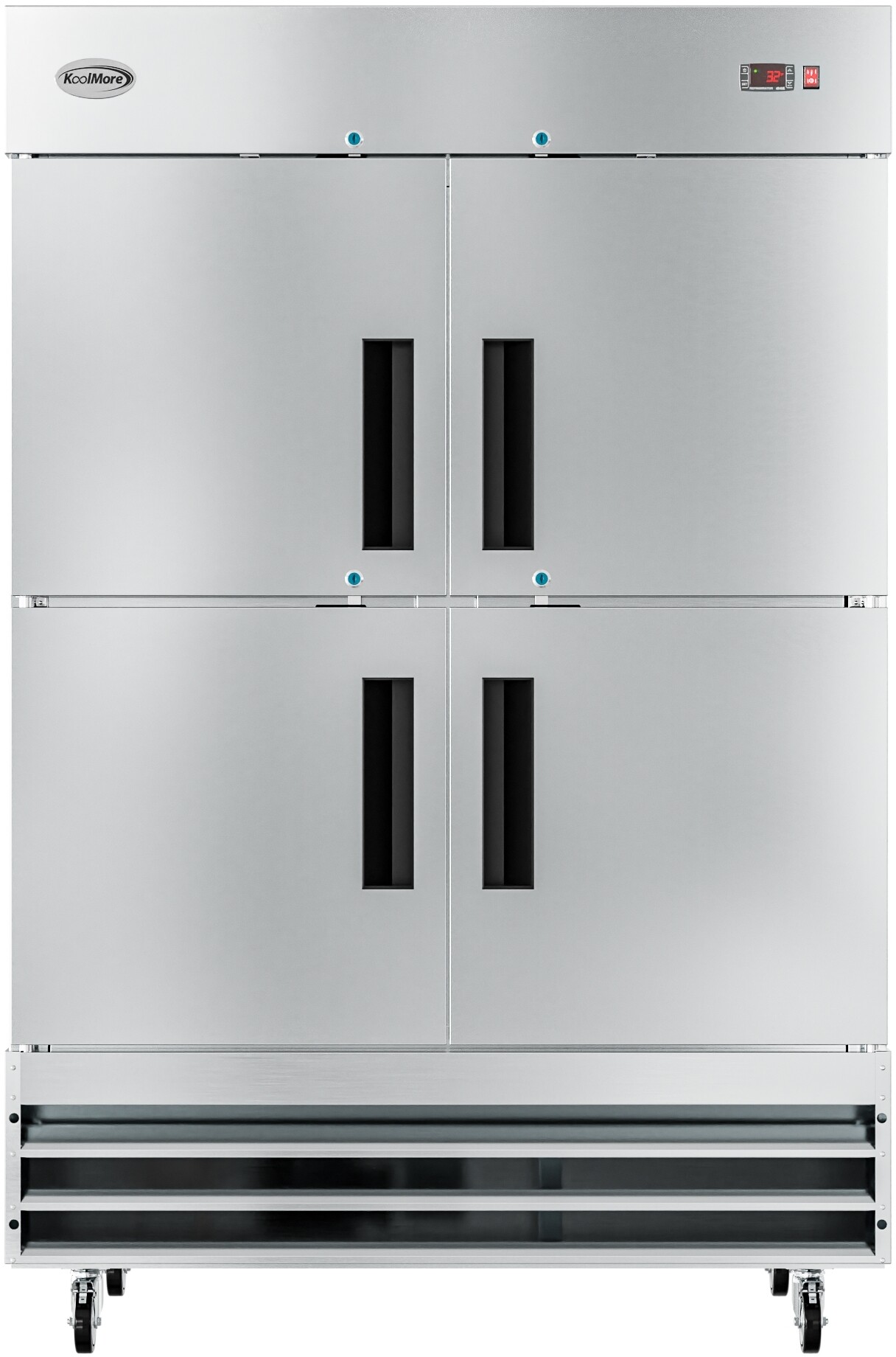 54 in. Commercial Stainless Steel Solid Half Door Reach-In Refrigerator 47 cu. ft. RIR-2D-SSHD — FIN-0018222 | Fridge.com