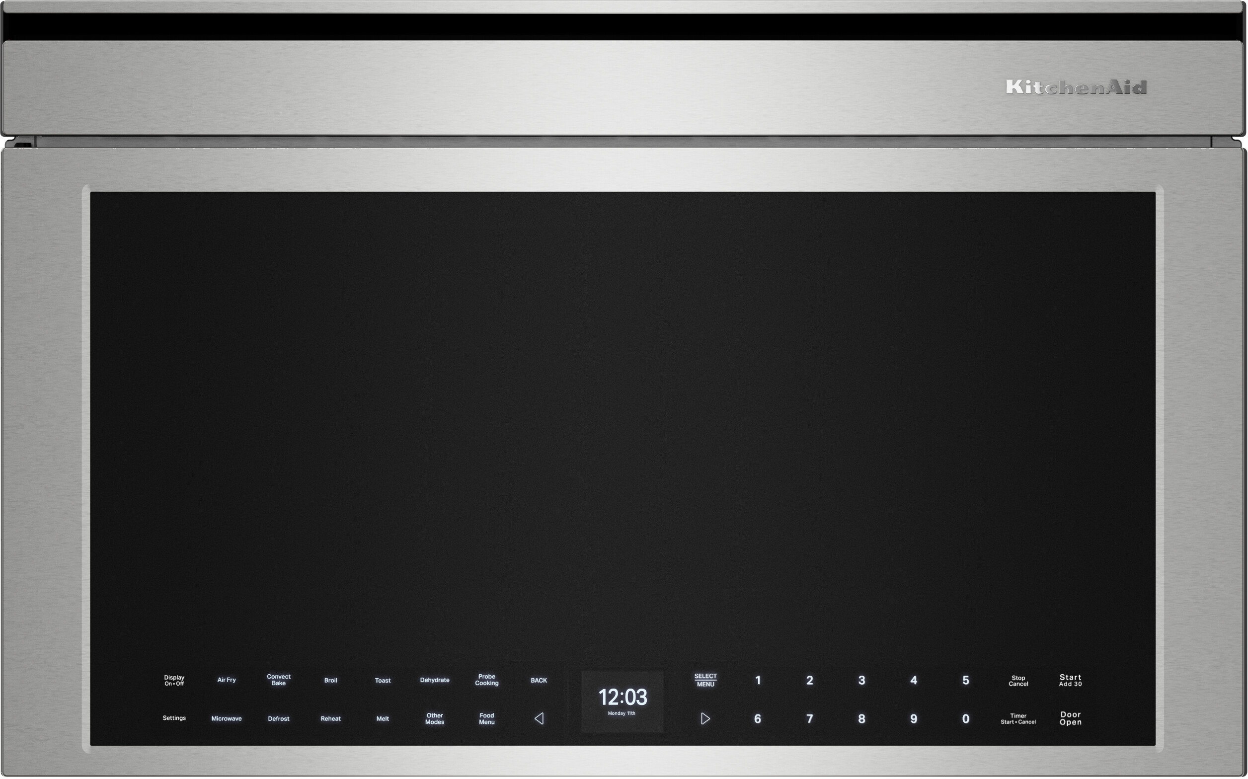KitchenAid KMBT730SPS 30 inch Smart Built-In More-in-One Convection Microwave Oven with 1.1 cu. ft. Capacity, Air Fry Mode, Temperature Probe and Turntable-Free Design in Stainless Steel