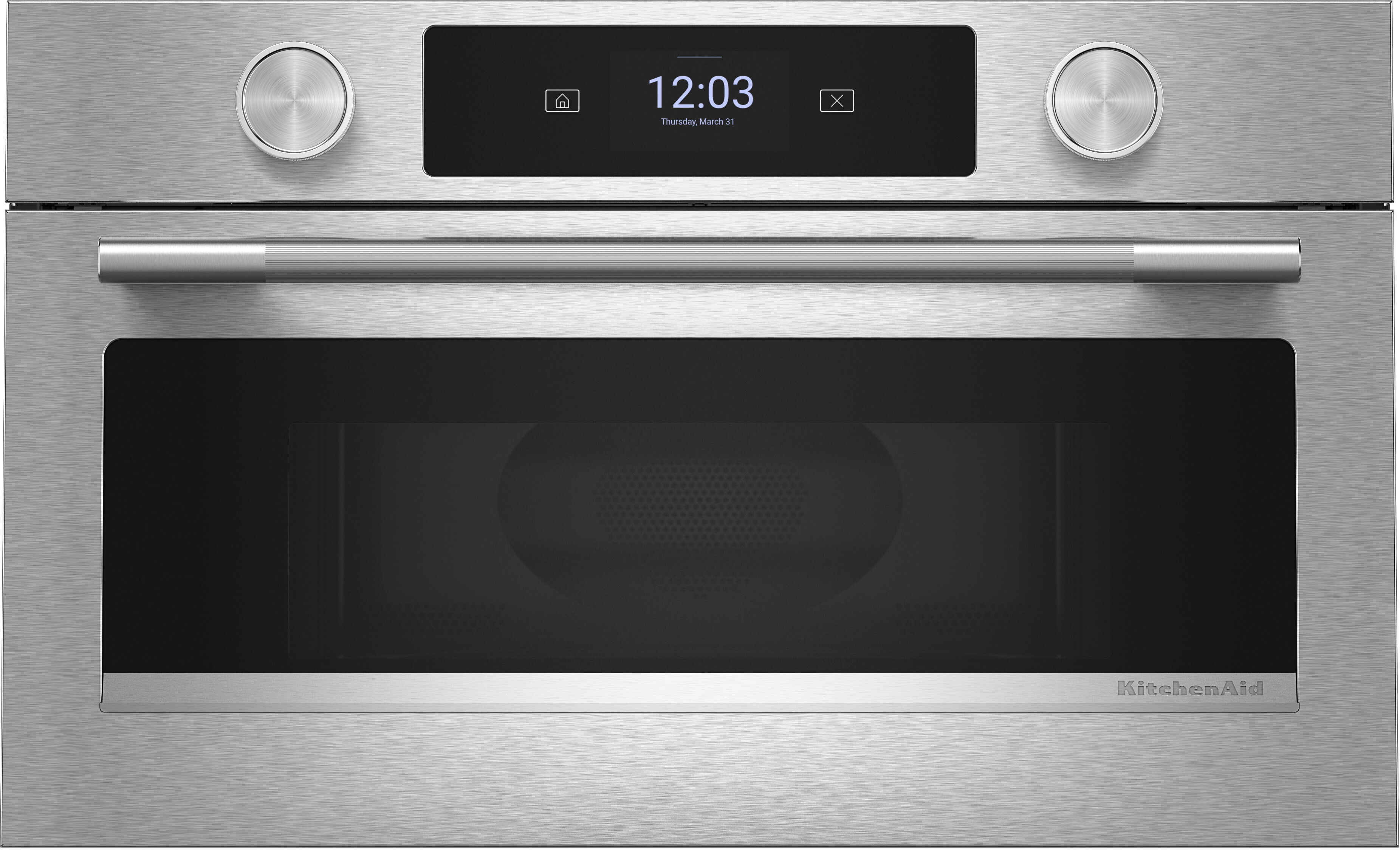KitchenAid KMBS727SPS 27 Inch Built-In Microwave Oven with Air Fry Mode, 900 Watts Cooking Power, 1.4 cu. ft. Capacity, LCD Touchscreen Display in Stainless Steel