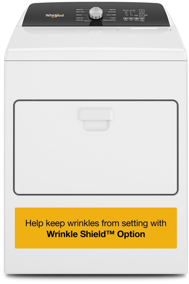 Whirlpool WED5010LW 29 inch Electric Dryer with 7 cu. ft. Capacity, Moisture Sensing, Wrinkle Shield Option, Air Only Cycle, in White