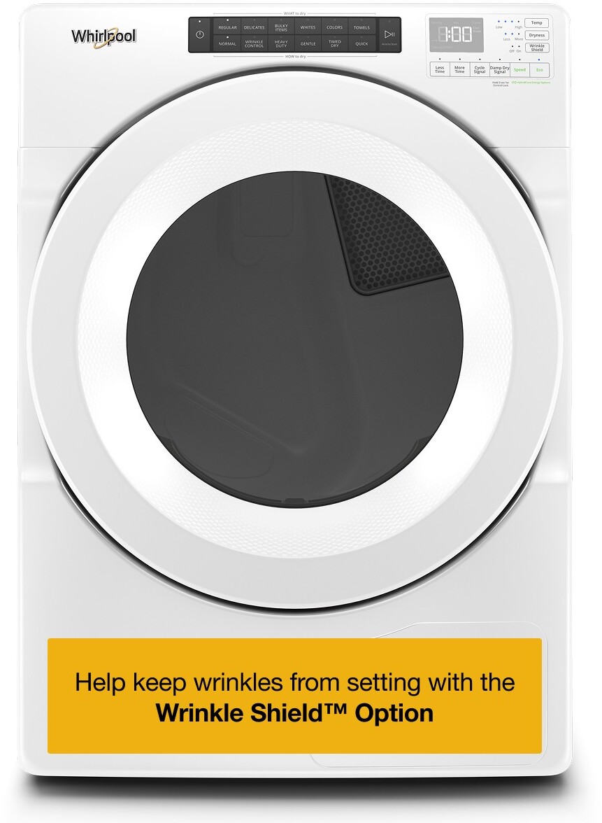 Whirlpool WHD560CHW 7.4 Cu.Ft Front Load Heat Pump Dryer - Advanced Moisture Sensing, Intuitive Touch Controls, Wrinkle Shield Option