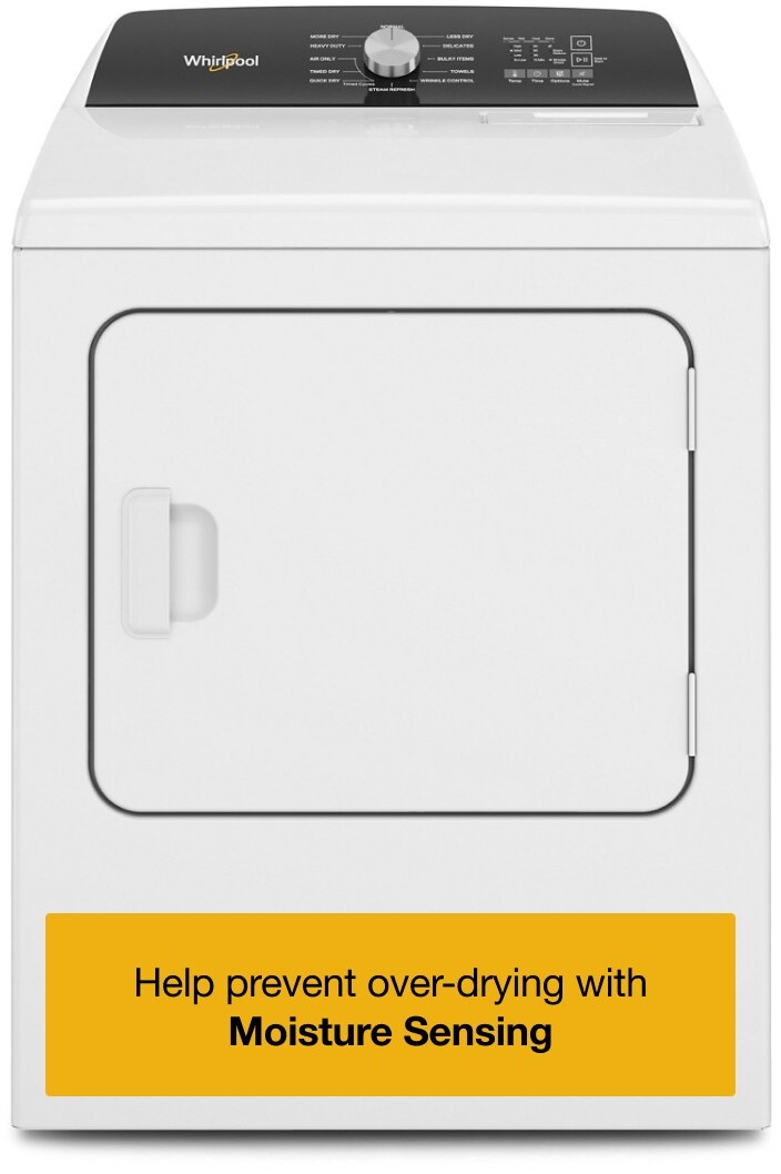 Whirlpool WGD5050LW 29 inch Gas Dryer with 7 cu. ft. Capacity, Moisture Sensing, Wrinkle Shield Option, Steam Refresh Cycle in White