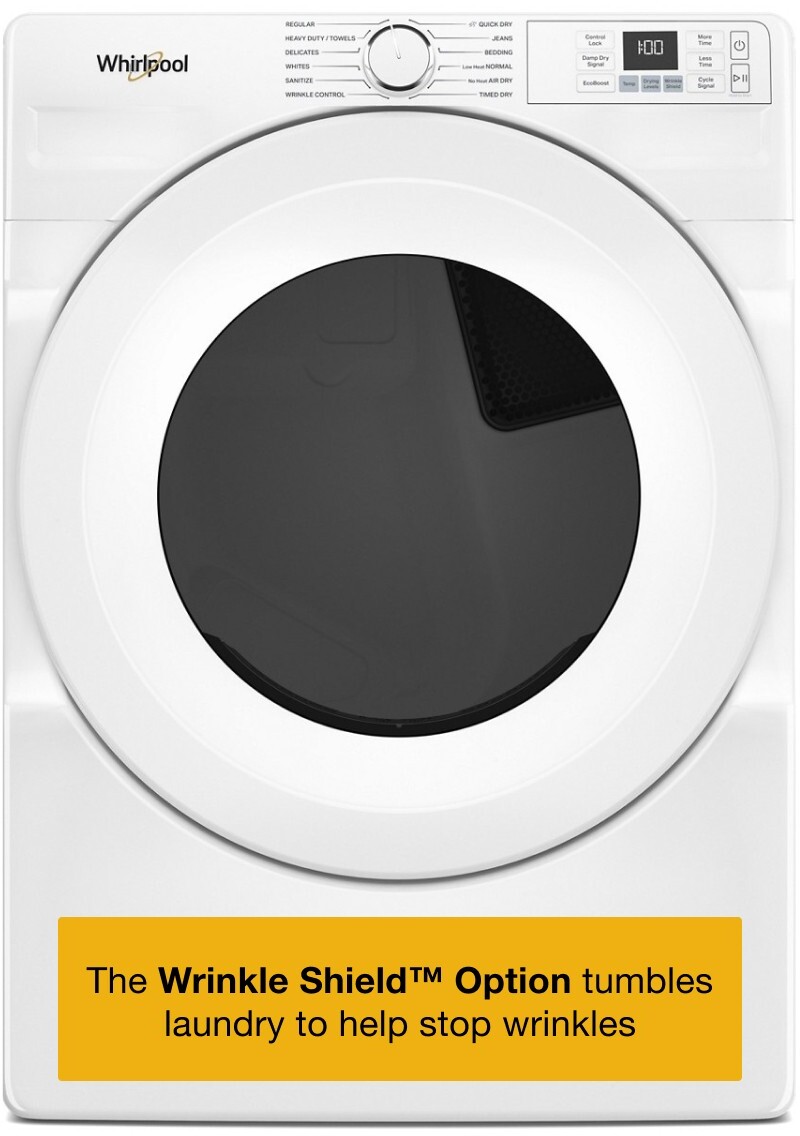 Whirlpool WGD4720RW 7.4 Cu. Ft. Smart Front Load Energy Star Gas Dryer With Quick Dry Cycle - Energy Efficient, Wrinkle Shield, Quiet Operation