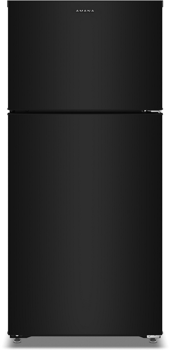 Amana - 28 in. Wide 14.3 cu. ft. Top-Freezer Refrigerator With A Large Crisper Drawer - Black — FIN-0018489 | Fridge.com