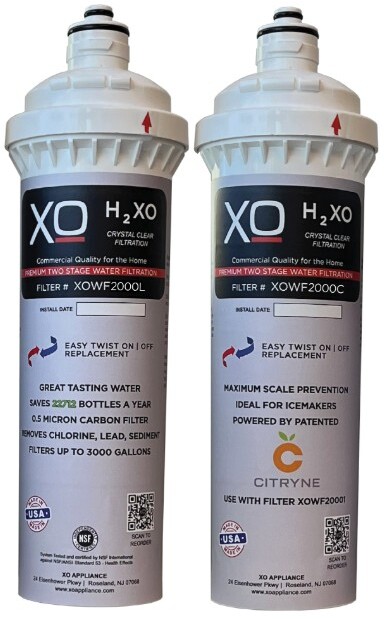 XO XOWF2002 In-Line Drinking Water Filtration System Replacement Cartridges