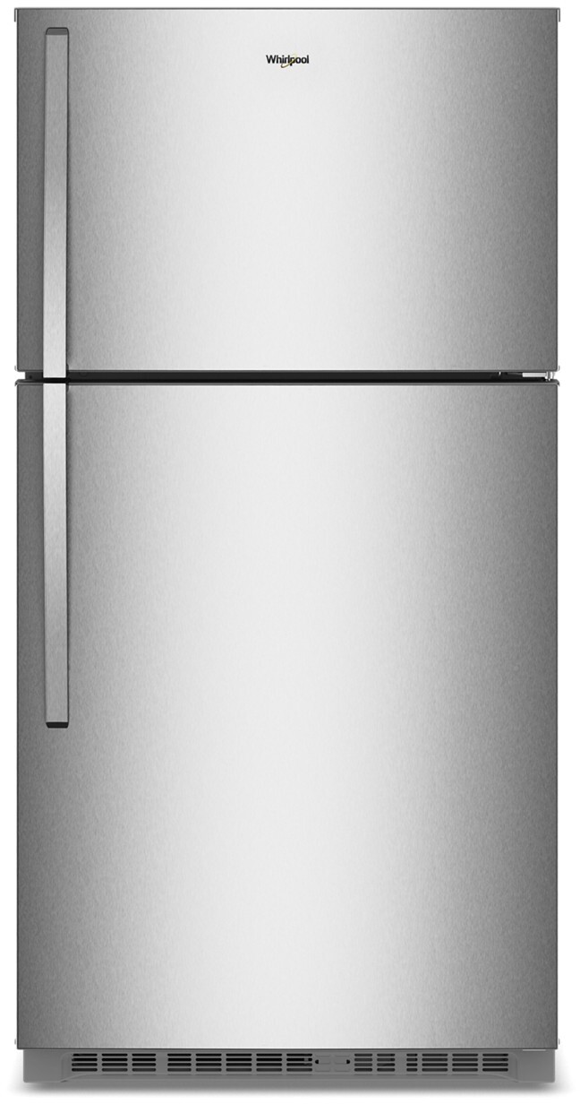 Whirlpool - 33 in. Wide 21.3 cu. ft. Top-Freezer Refrigerator with Total Coverage Cooling - Fingerprint-Resistant Stainless Finish | Fridge.com