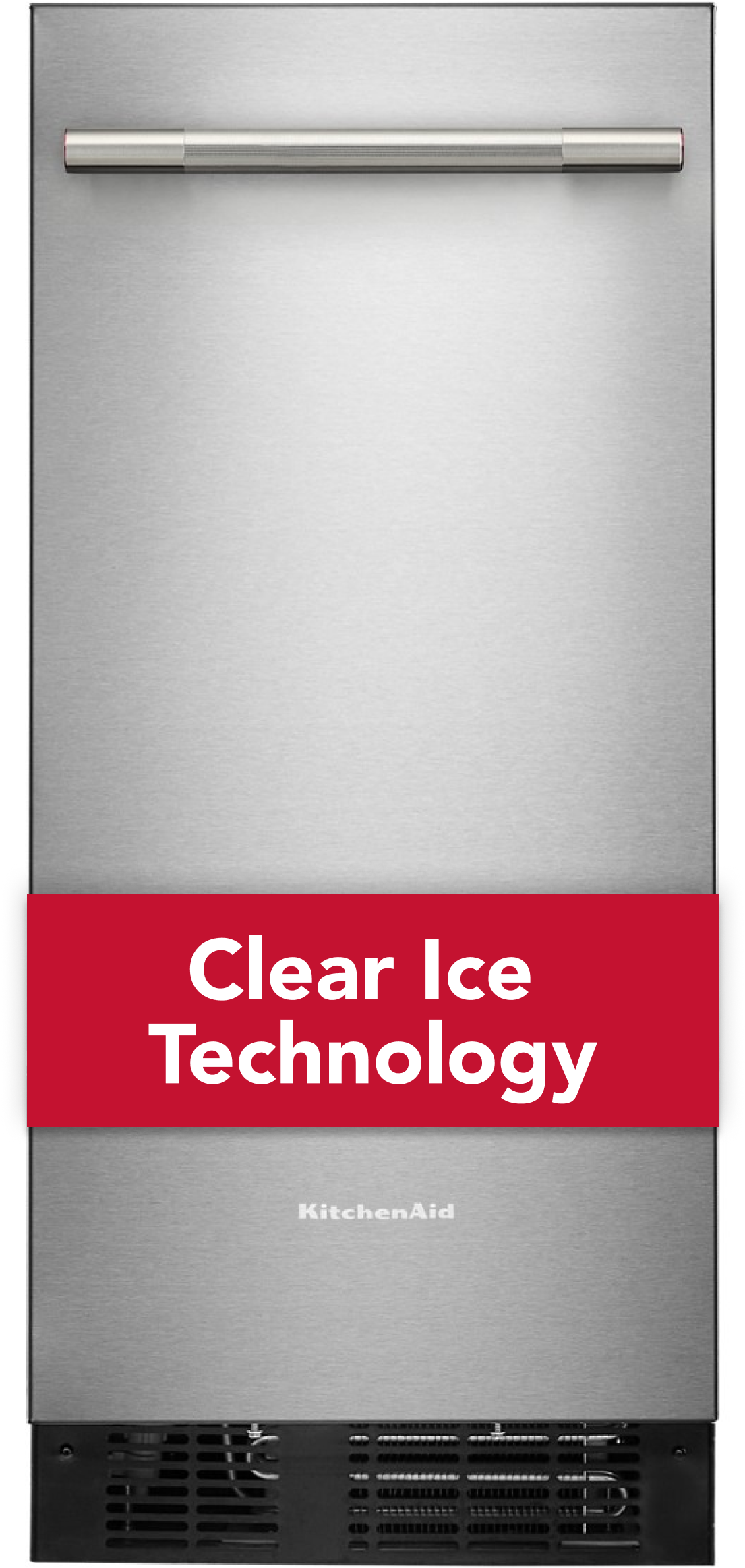 KitchenAid KUIX315SPS 15 Inch Automatic Ice Maker with 25 lbs. Ice Capacity, Filter-Ready, Clear Ice Technology, Self-Cleaning Cycle, in Stainless Steel (Non Drain Pump Model)