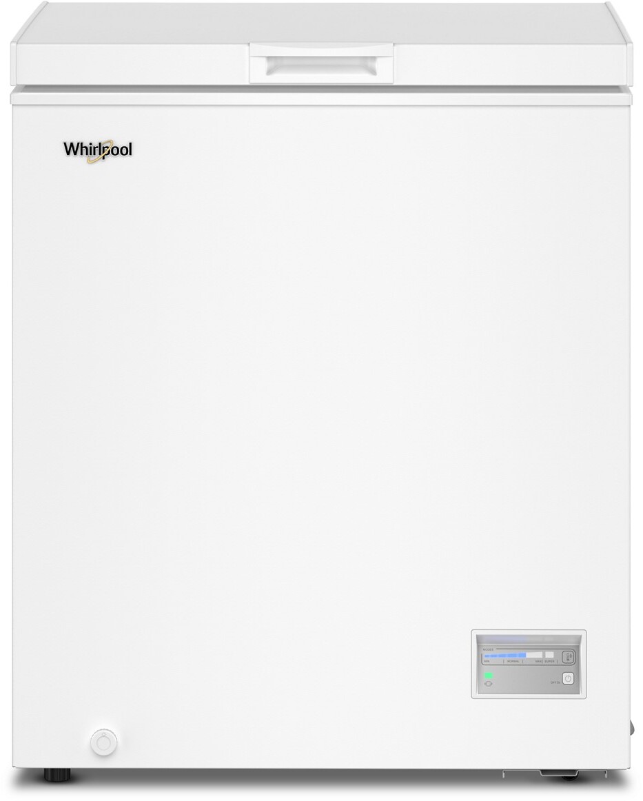 Whirlpool WZCN315TW 28 inch Chest Freezer with 5 cu. ft. Capacity, Garage Ready, Counterbalance Lid and 1 Storage Basket in White