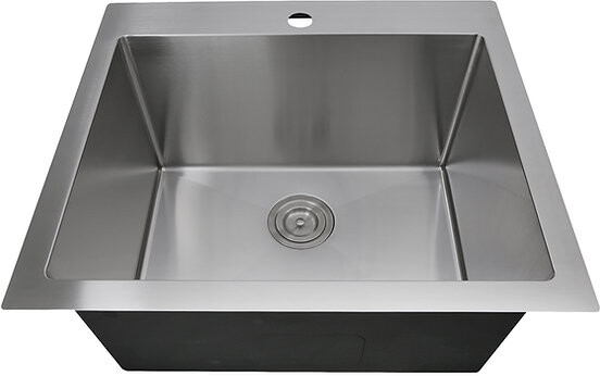 25 Pro Series Rectangle Topmount Small Radius Corners Stainless Steel Laundry Sink