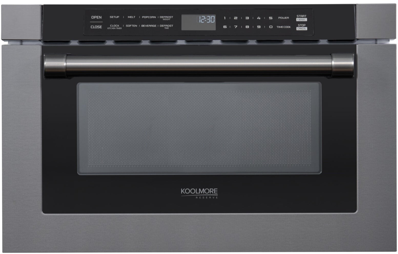KoolMore KMMD1BSS Reserve 24 inch Stainless Steel Microwave Drawer with 1.2 cu. ft. Capacity, LED Lighting, Auto Menus, Touch Controls, 10 Power Levels and UL Certified, in Stainless Steel