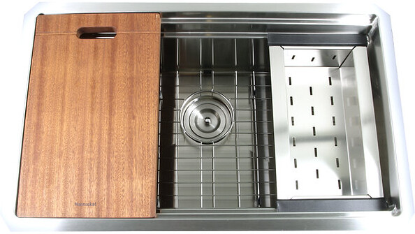 28In. Prep-Station Single Bowl Undermount Stainless Steel Kitchen Sink with Included Accessories