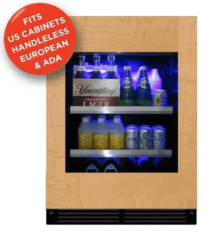 XO XOU24BCGOA 24 inch Beverage Center with 118 Can Capacity, ADA Compliant, Reversible Door, Secure Door Lock, Low-E Glass, in Panel Ready