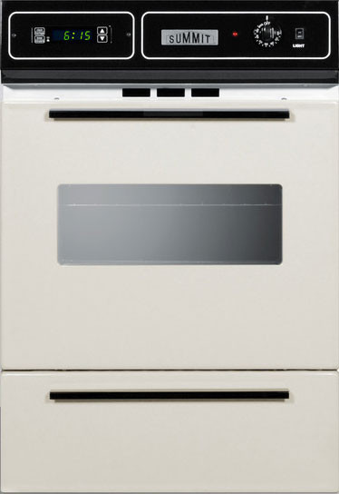 Summit STM7212KW 24 inch Single Gas Wall Oven with 2.92 cu. ft. Capacity, Drop Down Broiler Drawer, Electronic Ignition, Oven Window, Oven Light and Clock with Timer (Bisque)