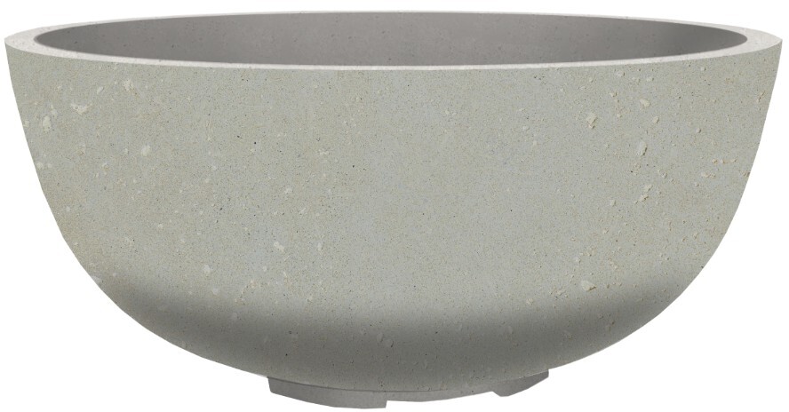 Xo Appliance XOFBWL39LS 39 Inch Round Fire Bowl for Outdoor Spaces - Natural Gas Fired, Gfrc Limestone, 65,000 BTU, Stainless Steel Burner Pan