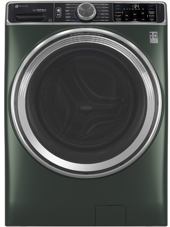 GE Profile - 5.5 Cu. Ft. High Efficiency Stackable Smart Front Load Washer with Steam and UltraFresh Vent System+ With OdorBlock