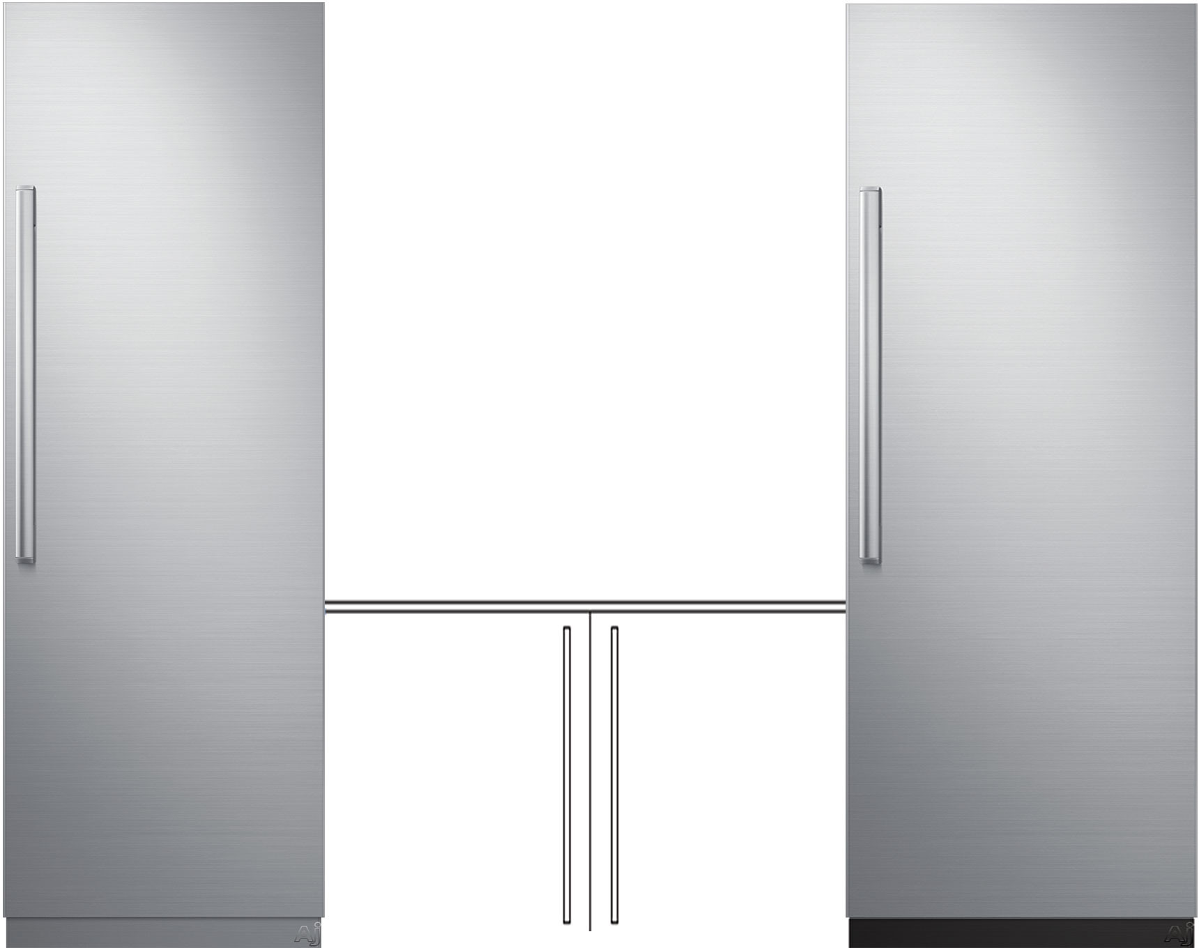 Dacor Contemporary Column Refrigerator & Freezer Set DAREFR430