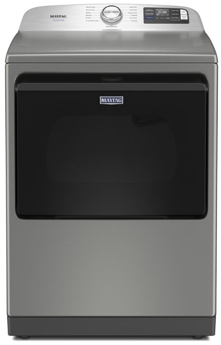 Maytag MED7205RR 27 Inch Smart Electric Dryer with 7.4 cu. ft. Capacity, Pet Pro System, Wrinkle Prevent Option, Sanitize Cycle, Lint Trap, Advancing Moisture Sensing (Classic Silver)