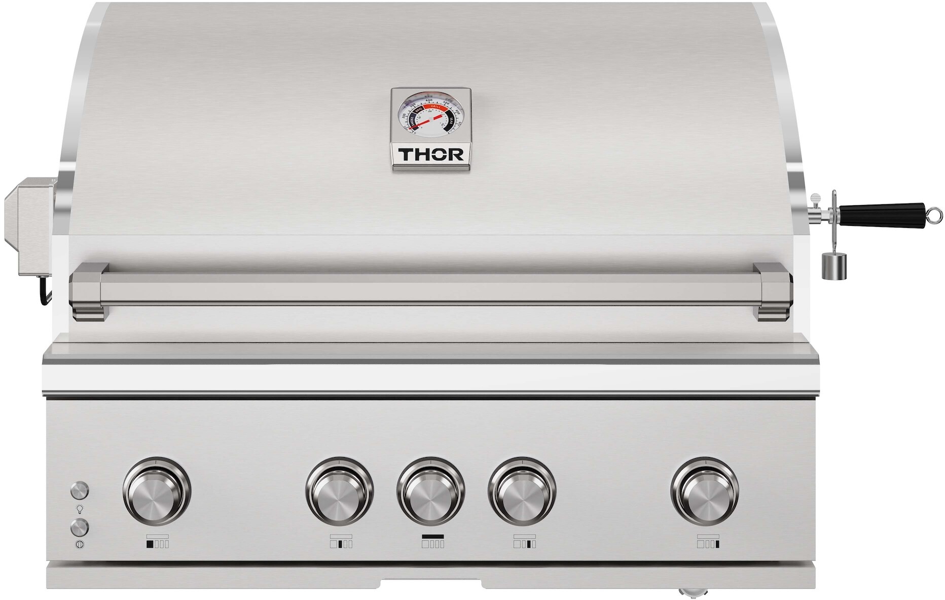 Thor Kitchen TPG3601G 36 inch Professional Built-In Gas Grill with 84000 BTU Total Output, Rotisserie Kit, and Illuminated Control Knob with White Projector Light in Stainless Steel