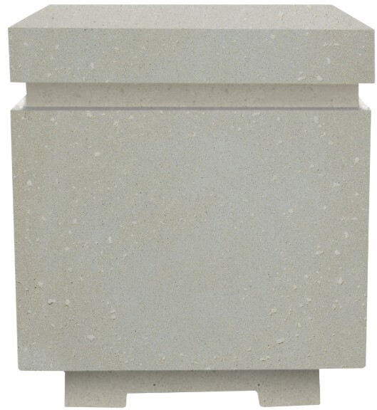 XO Fire LP Tank Enclosure for Outdoor Spaces - Matching Square Design, GFRC Limestone Construction, 20 Inch