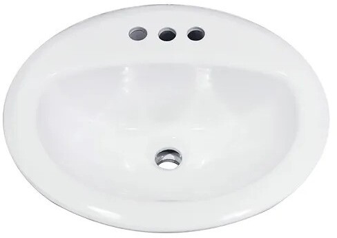Nantucket Sinks Great Point Collection Drop-In Vitreous China Oval Sink DI20174