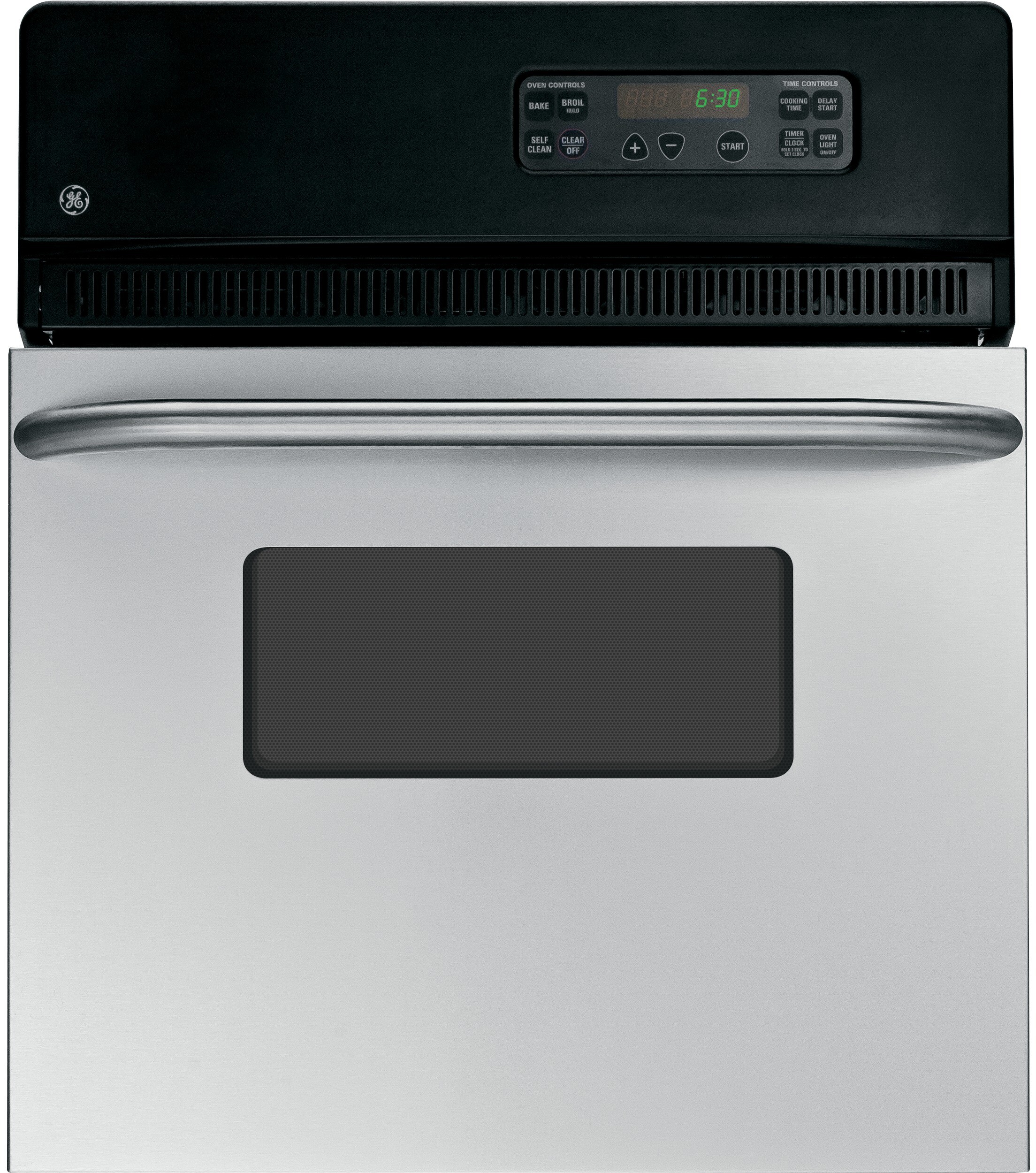 Ge Appliances JRP20SKSS 24" Electric Single Self-Cleaning Wall Oven - Electronic Controls, Clear View Window, 2 Oven Racks