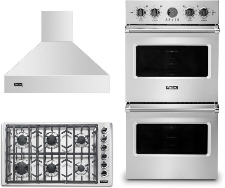 Viking 5 3 Piece Kitchen Appliances Package in Stainless Steel VICTWORH106