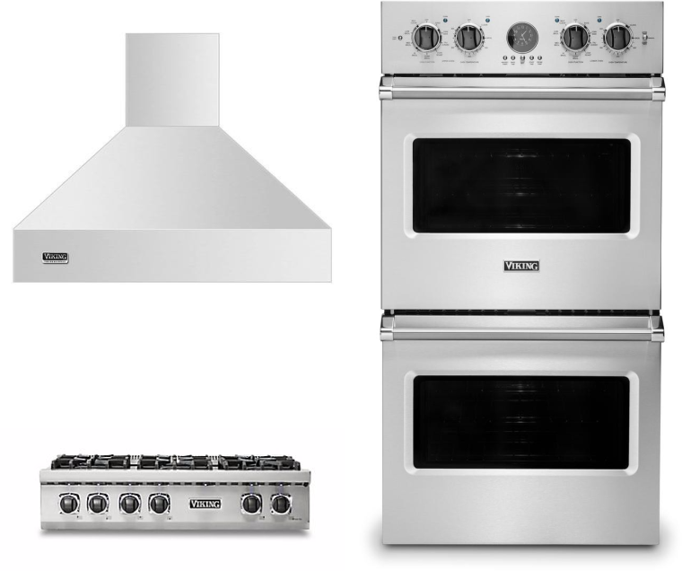Viking 5 3 Piece Kitchen Appliances Package in Stainless Steel VICTWORH108
